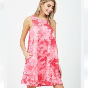 Suzy Shier pink tye dye mini dress- Size XS